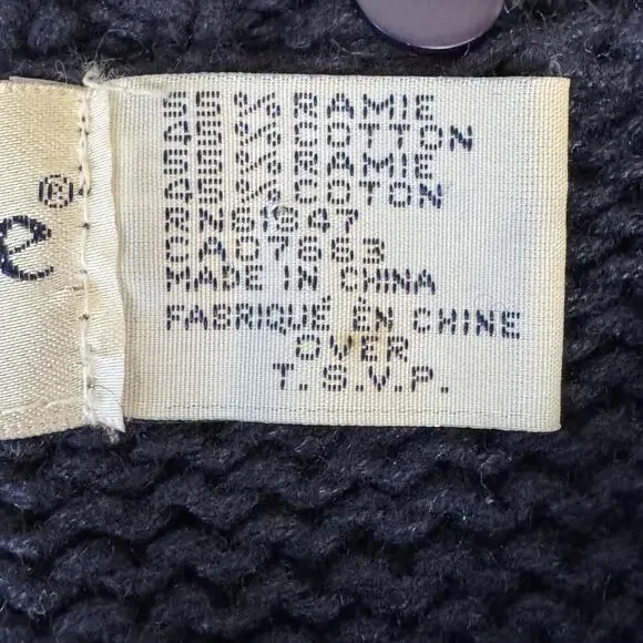 VTG The Eagle's Eye Hand Knit Cardigan Sweater Small Oversized Texas Longhorn - Picture 14 of 16